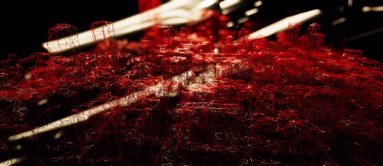 Red abstract motion scene
