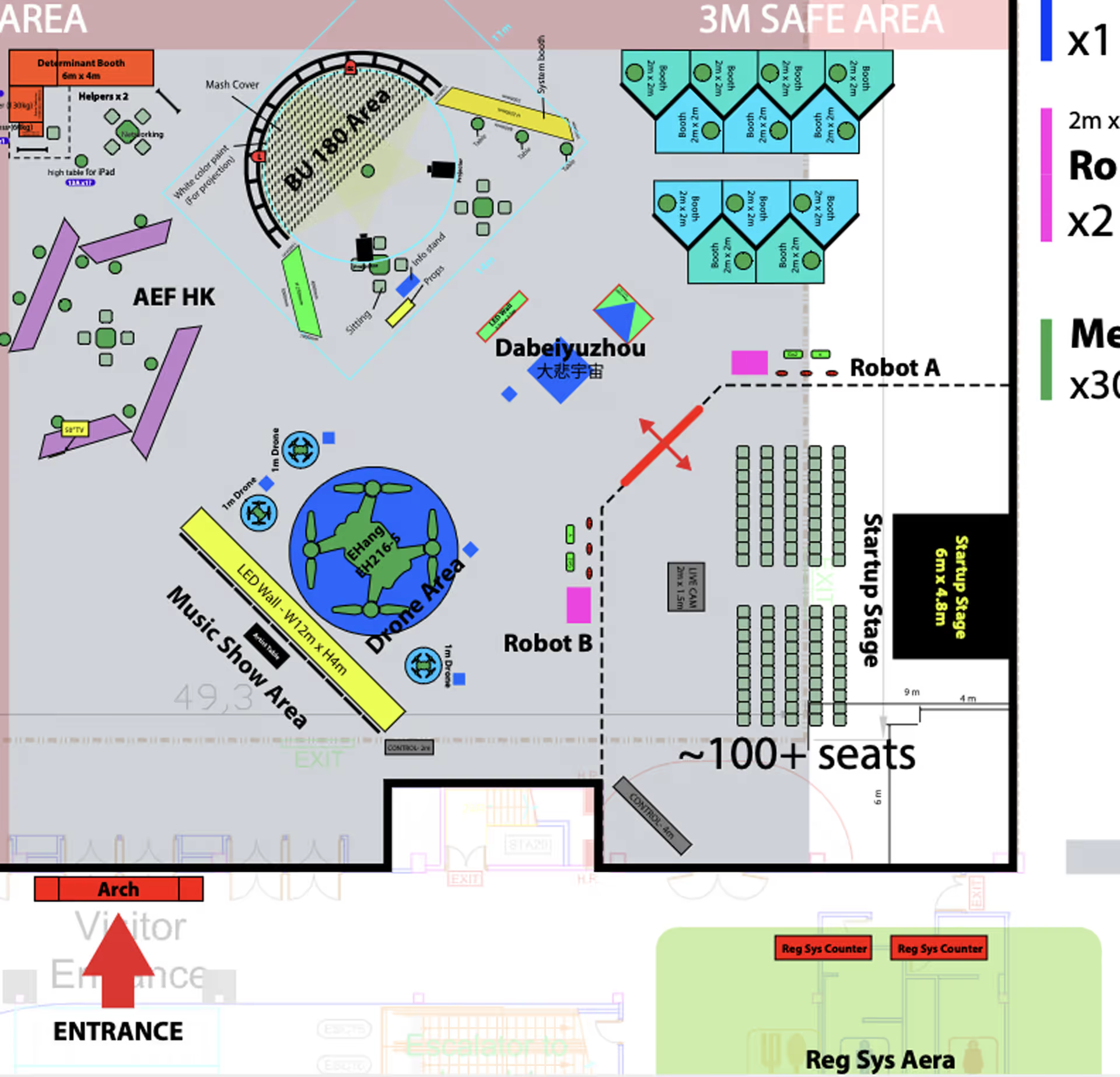 Jumpstarter 2025 floor plan — HKBU 180° stereoscopic projection booth