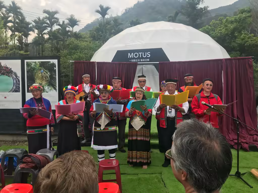Opening ceremony in front of the dome
