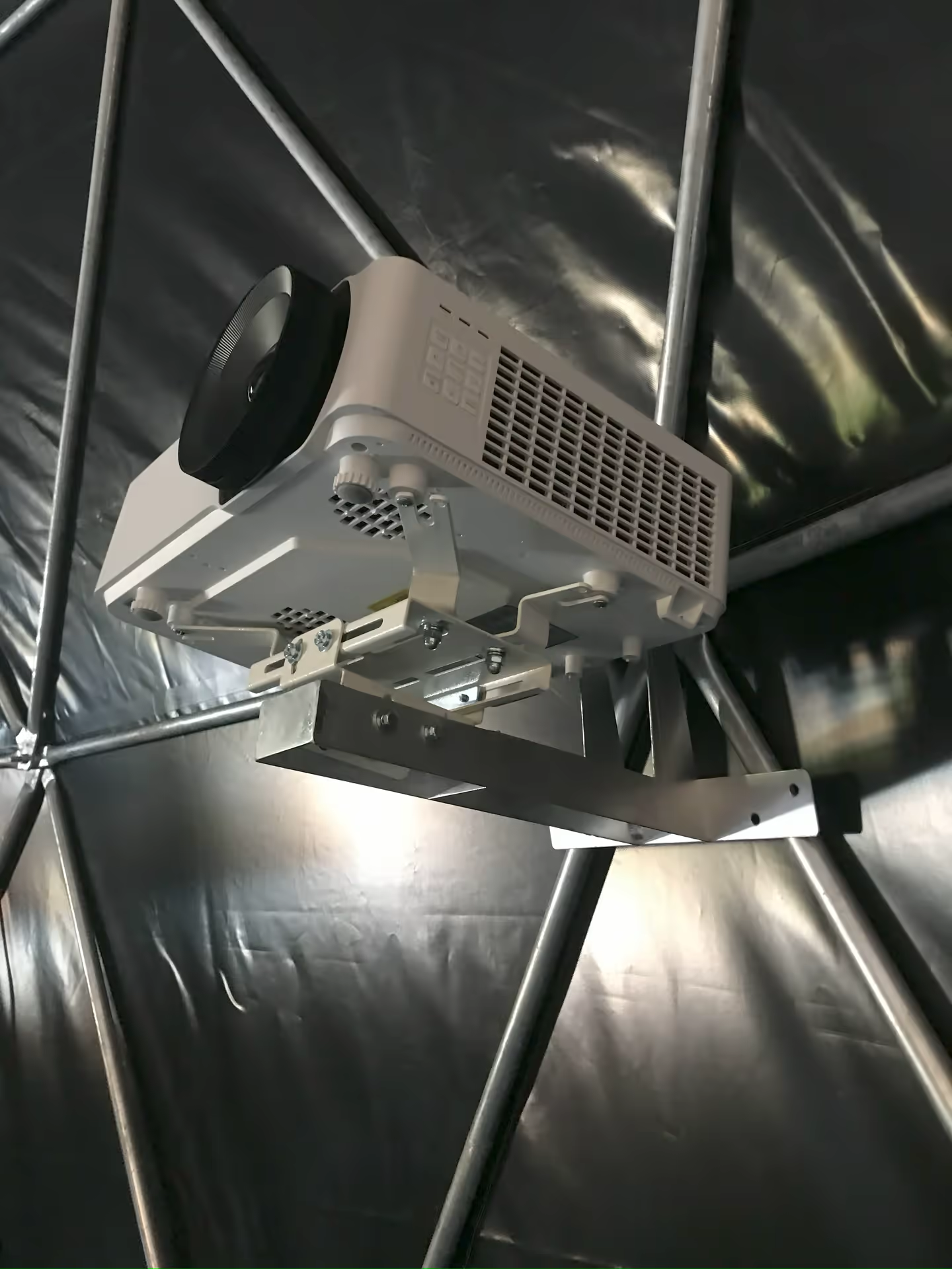 Projector mounted inside the dome