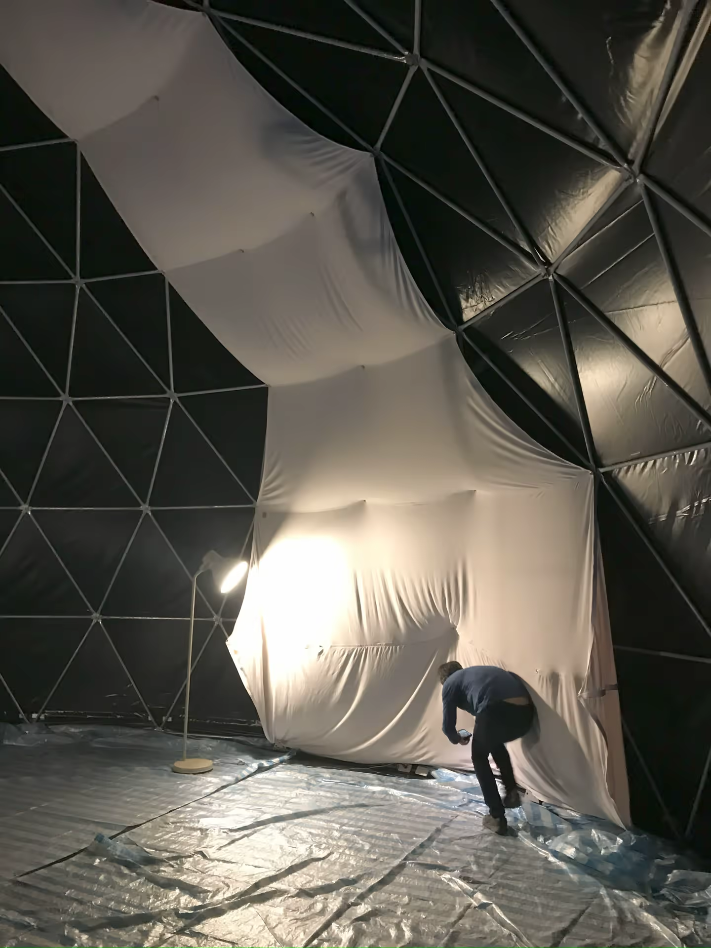 Interior fabric screen installation