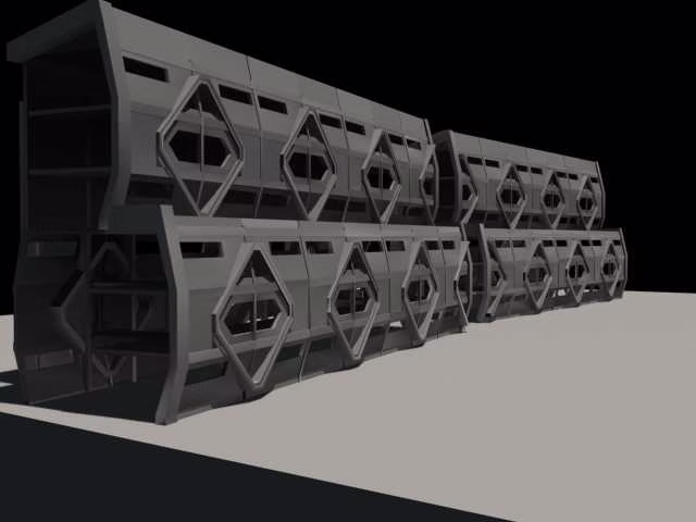 Render of modular residential block