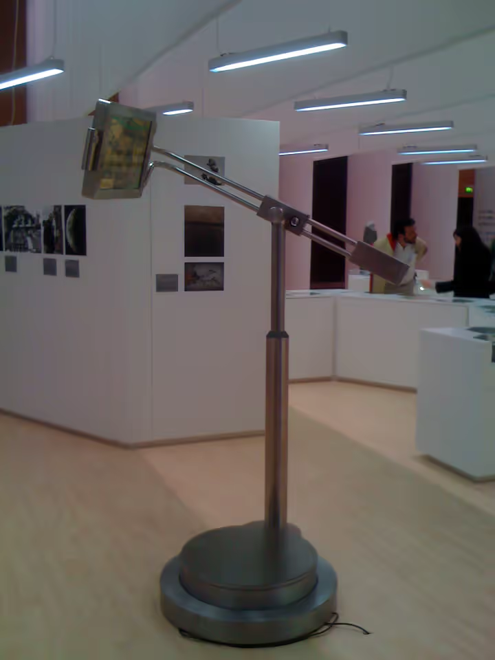 V-Dome displayed as a standalone interactive object in gallery context